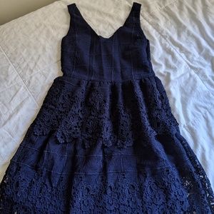 Navy blue midi dress size xs
